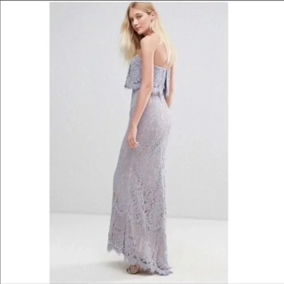 JARLO Adeline all over lace bandeau dress Gray - Picture 2 of 16